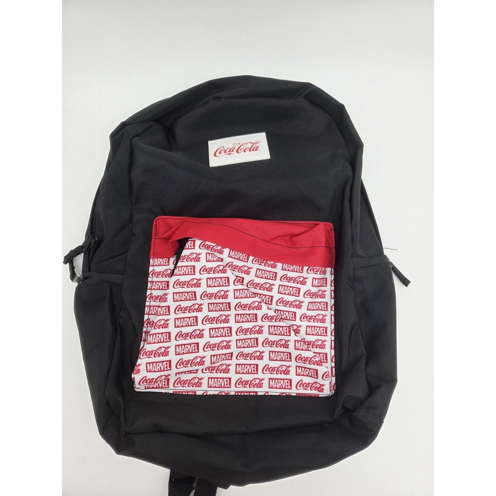 Oaklander Pack Marvel x Coca Cola Backpack NEW Black RED Nylon Logo School 17"